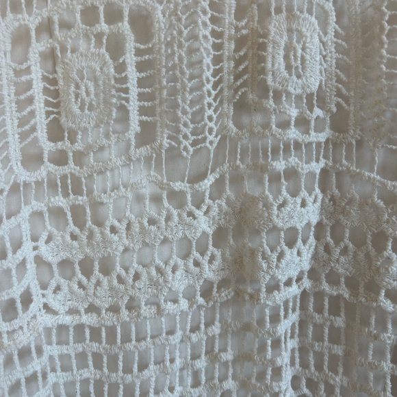 Coastal Cowgirl Boho Western Festival Cream Crochet Dress  NWOT EST 1946 Sz L - Picture 5 of 12